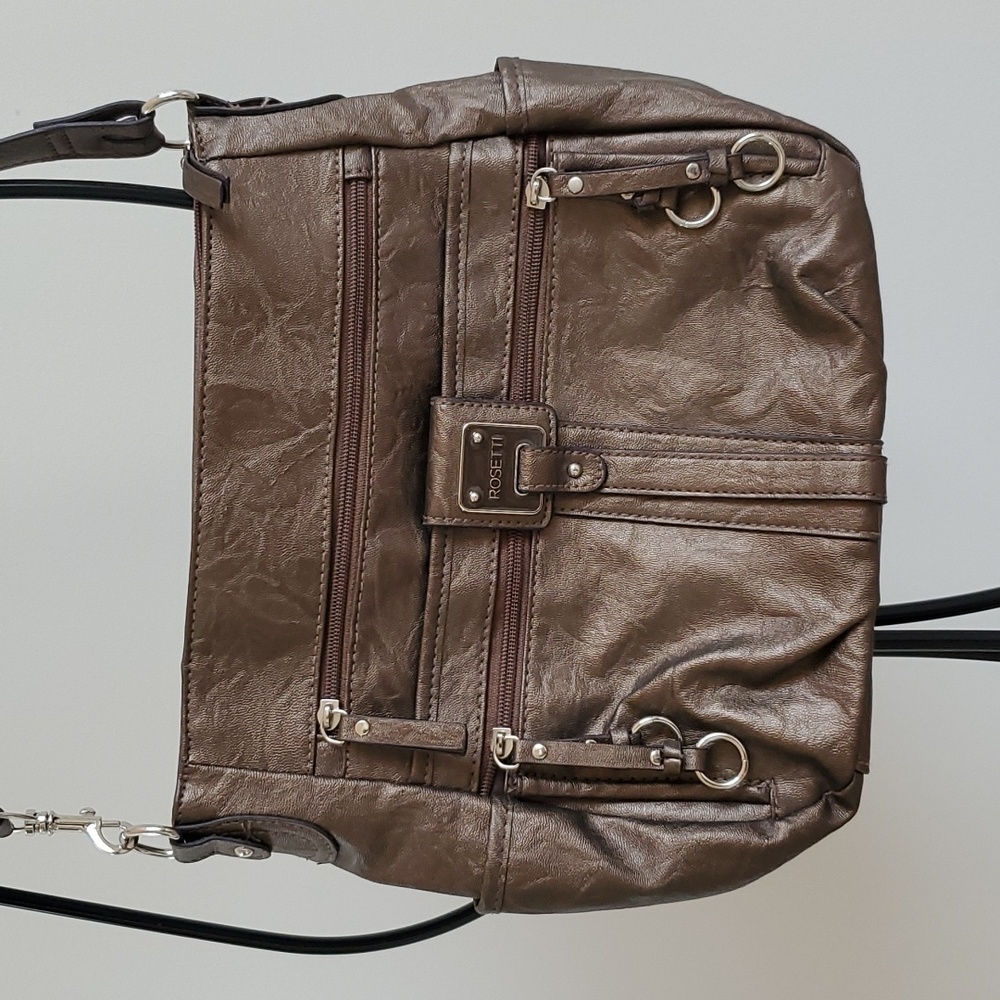 Rosetti * Gold/bronze crossbody day bag, tons of pockets!
